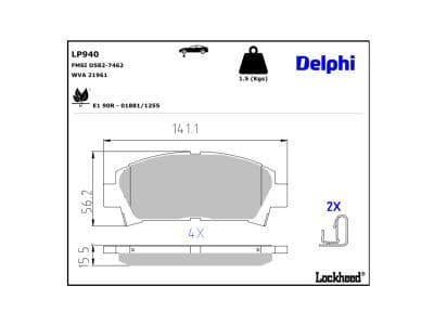 set placute frana,frana disc DELPHI LP940