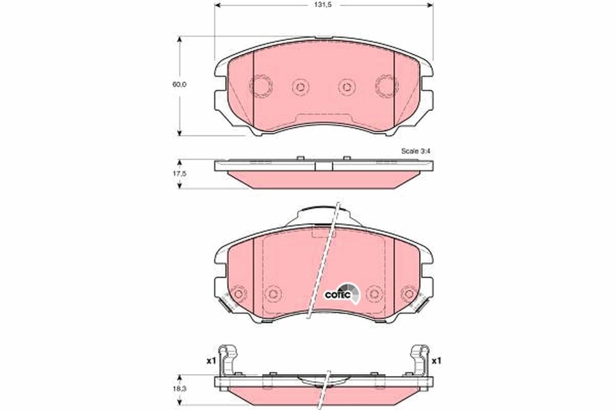 set placute frana,frana disc TRW COTEC GDB3386