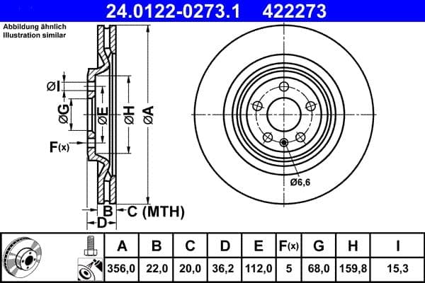 Disc frana ATE 24.0122-0273.1