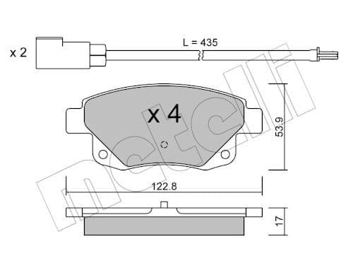 set placute frana,frana disc METELLI 22-0681-0