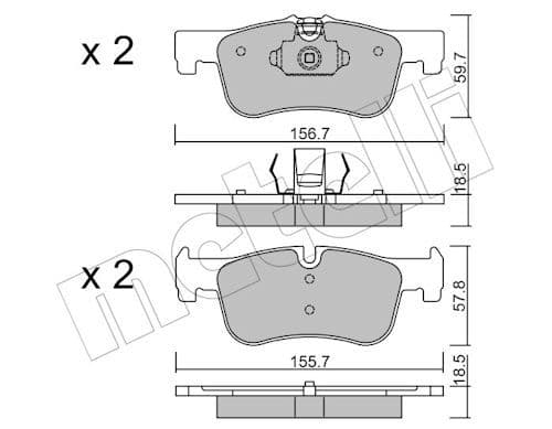 set placute frana,frana disc METELLI 22-0959-0