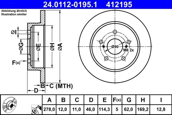 Disc frana ATE 24.0112-0195.1