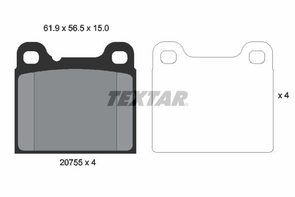 set placute frana,frana disc TEXTAR 2075506