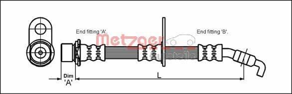 Furtun frana METZGER 4111427