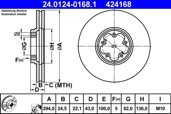 Disc frana ATE 24.0124-0168.1