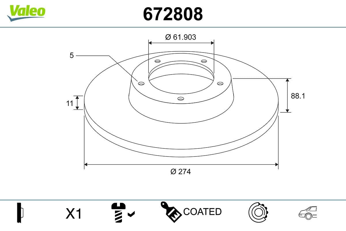 Disc frana VALEO 672808