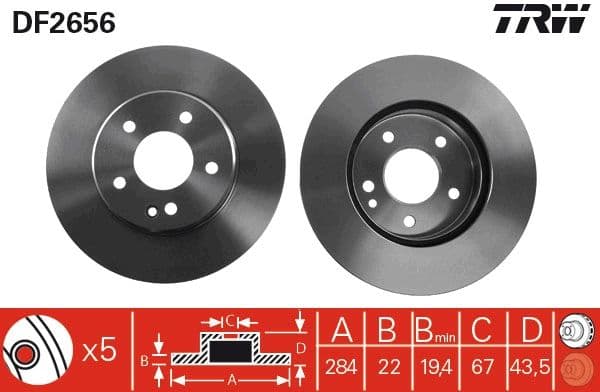 Disc frana TRW DF2656