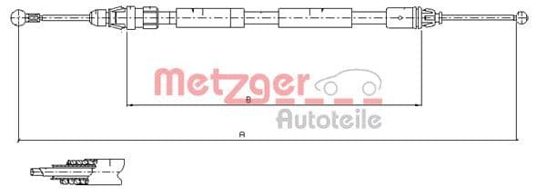 Cablu, frana de parcare METZGER 11.6808