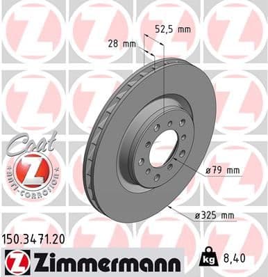Disc frana ZIMMERMANN 150.3471.20