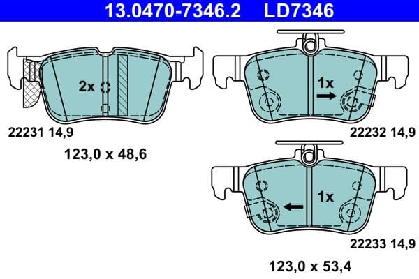 set placute frana,frana disc ATE Ceramic 13.0470-7346.2