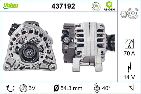 Generator / Alternator VALEO RE-GEN REMANUFACTURED 437192