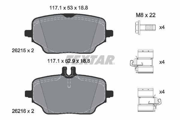 set placute frana,frana disc TEXTAR Q+ 2621501