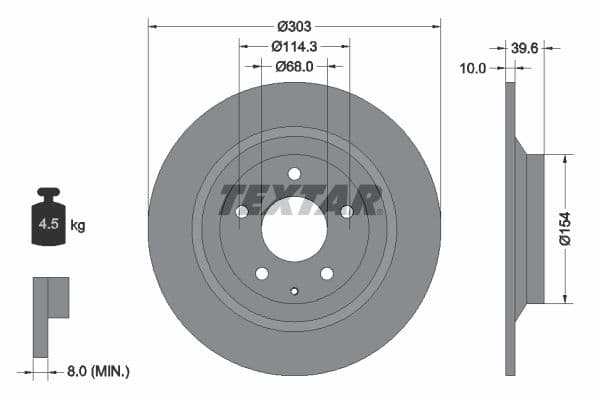 Disc frana TEXTAR PRO 92242703