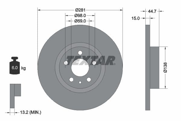 Disc frana TEXTAR 92096400