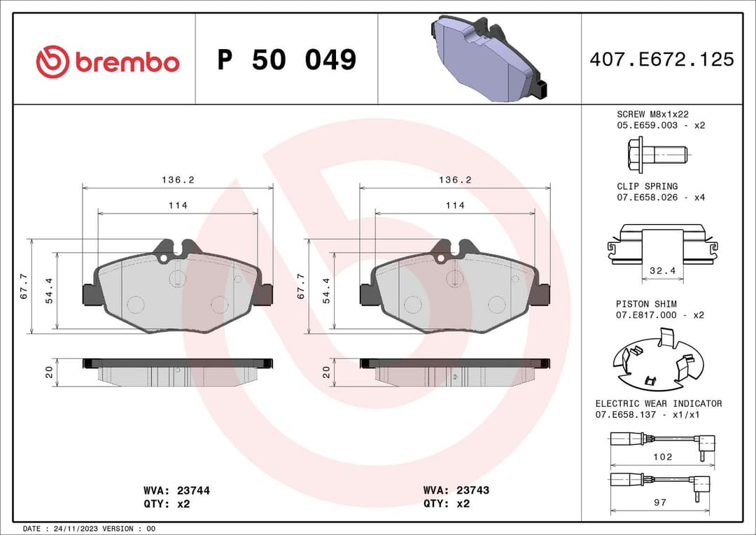 set placute frana,frana disc BREMBO PRIME LINE P 50 049
