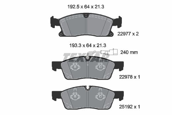 set placute frana,frana disc TEXTAR Q+ 2297701