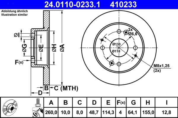 Disc frana ATE 24.0110-0233.1