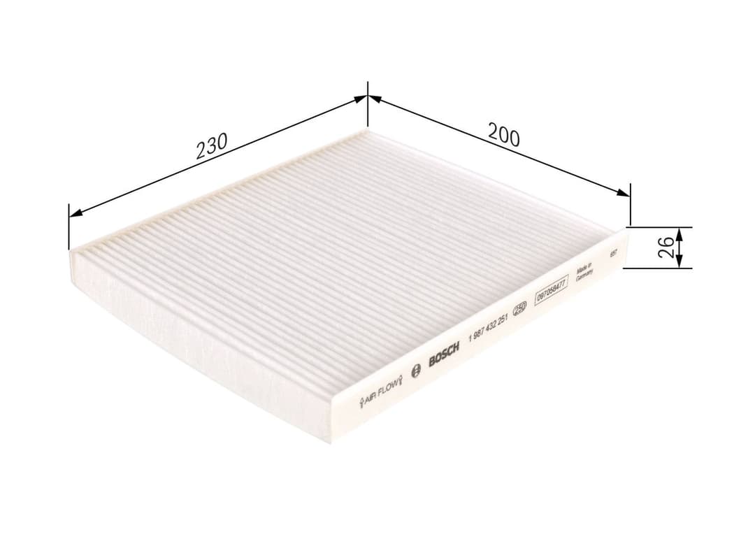 Filtru, aer habitaclu BOSCH 1 987 432 251