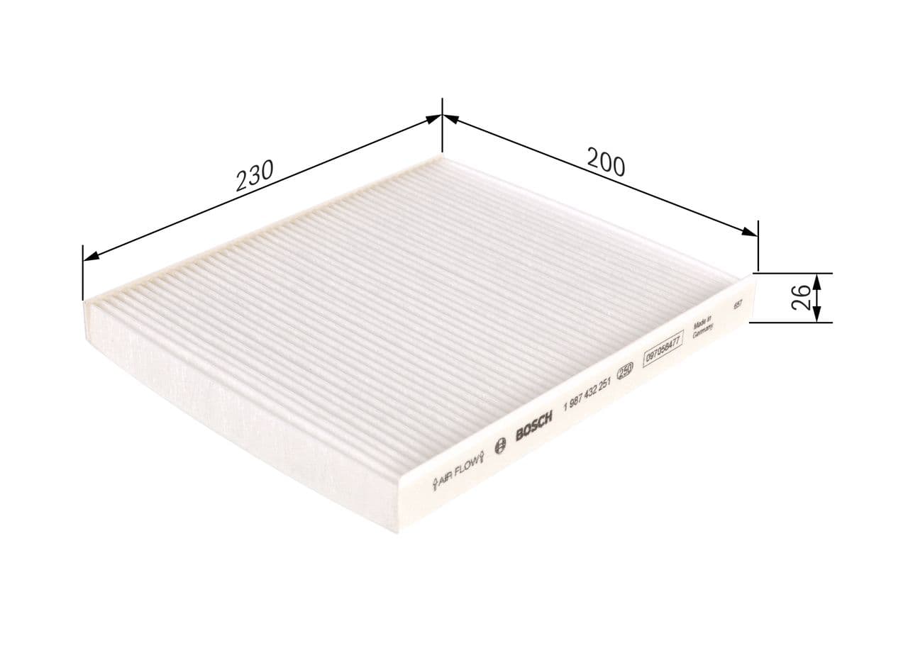 Filtru, aer habitaclu BOSCH 1 987 432 251