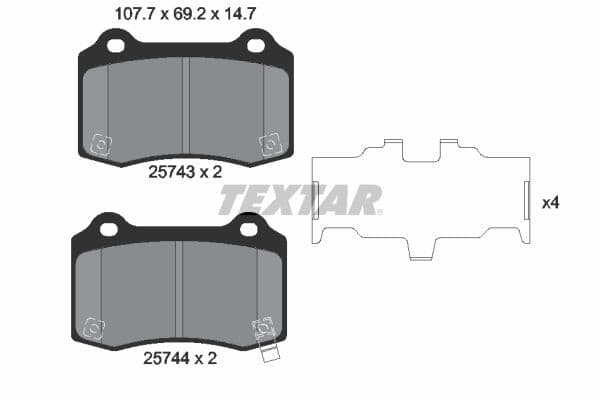 set placute frana,frana disc TEXTAR 2574301