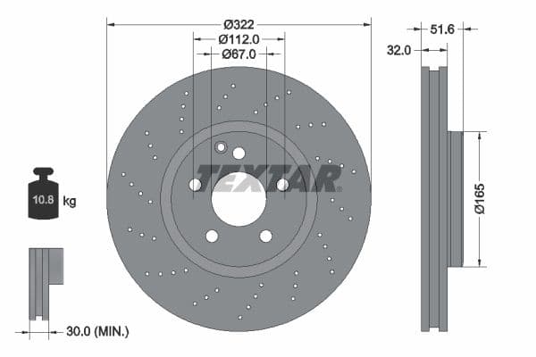 Disc frana TEXTAR PRO+ 92277705
