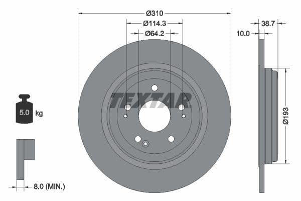 Disc frana TEXTAR 92306103