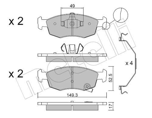 set placute frana,frana disc METELLI 22-0274-6