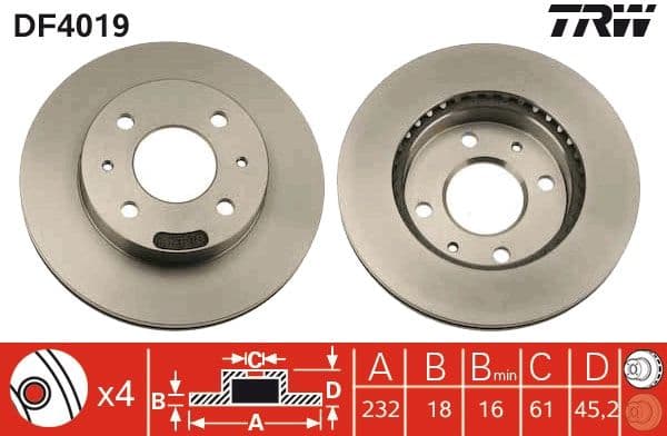 Disc frana TRW DF4019