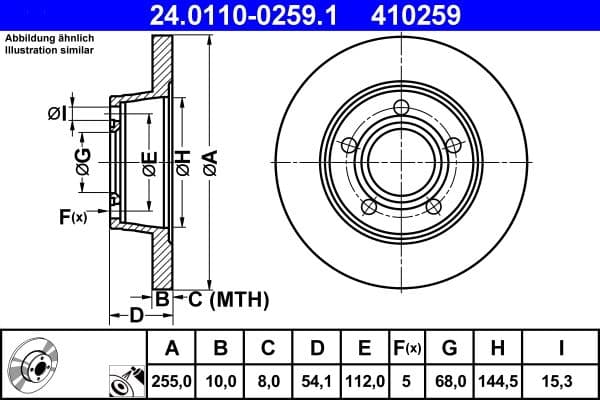 Disc frana ATE 24.0110-0259.1