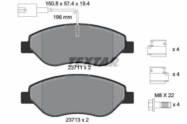 set placute frana,frana disc TEXTAR Q+ 2371104