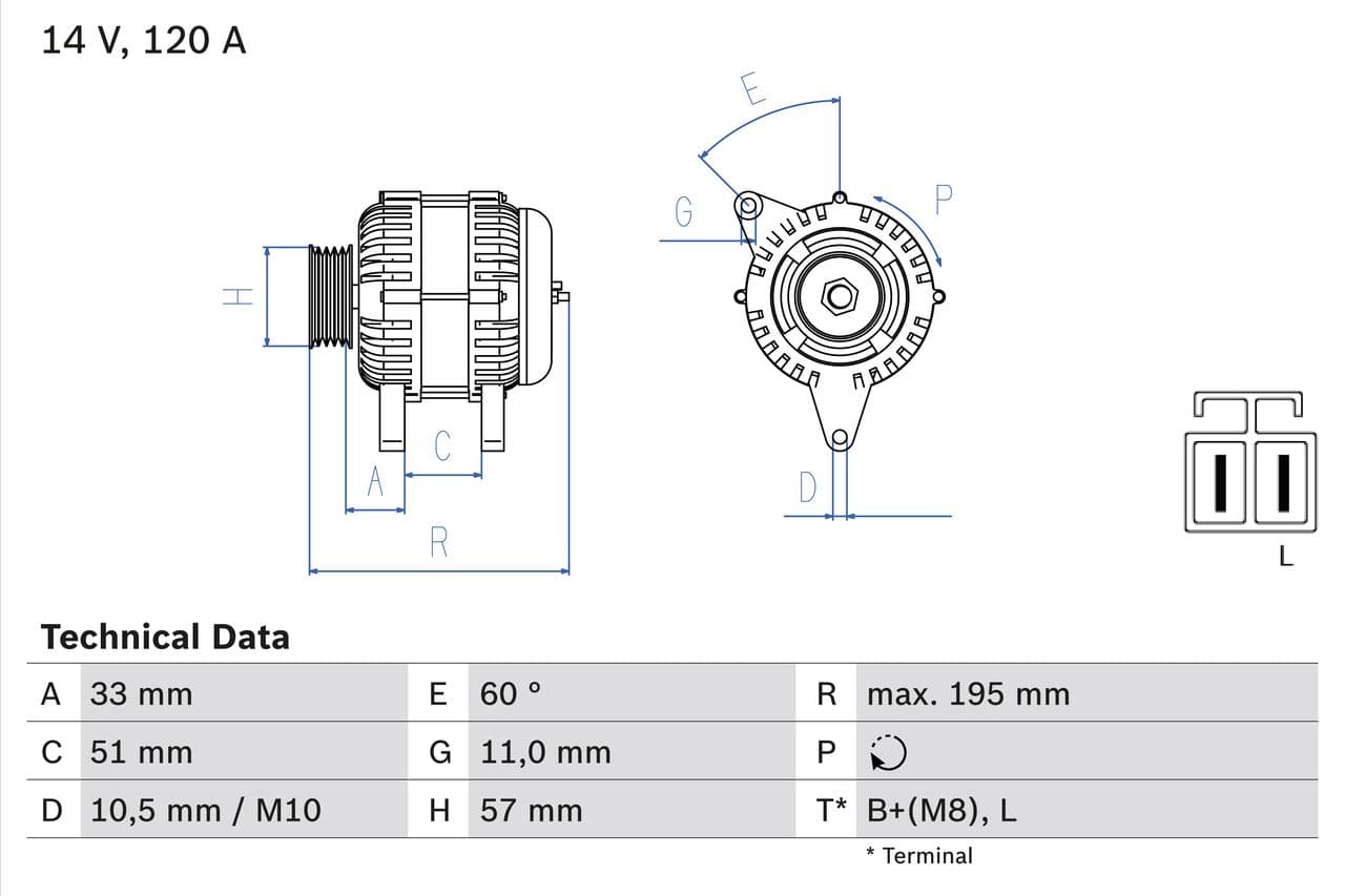 Generator / Alternator BOSCH 0 986 081 060