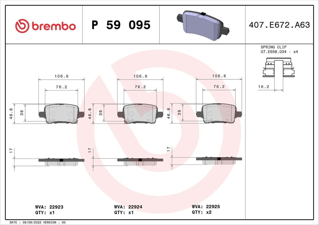 set placute frana,frana disc BREMBO PRIME LINE P 59 095