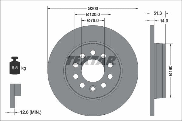 Disc frana TEXTAR PRO 92345203