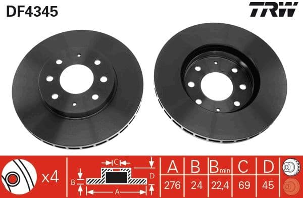 Disc frana TRW DF4345