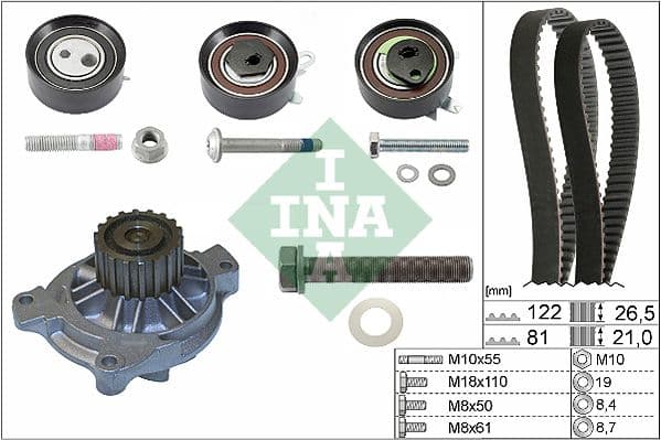 Set pompa apa + curea dintata Schaeffler INA 530 0484 31