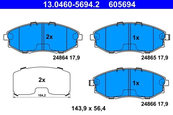 set placute frana,frana disc ATE 13.0460-5694.2