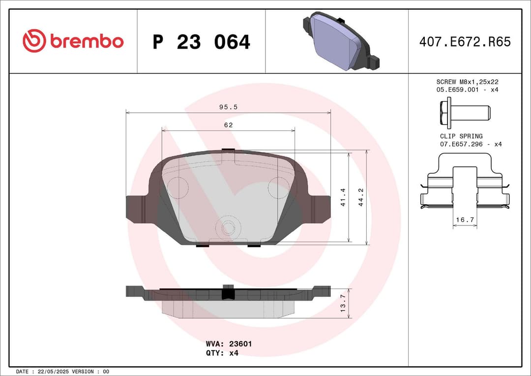 set placute frana,frana disc BREMBO PRIME LINE P 23 064