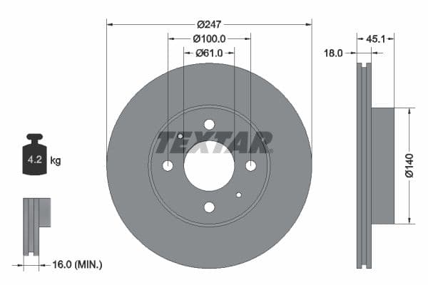 Disc frana TEXTAR 92091000
