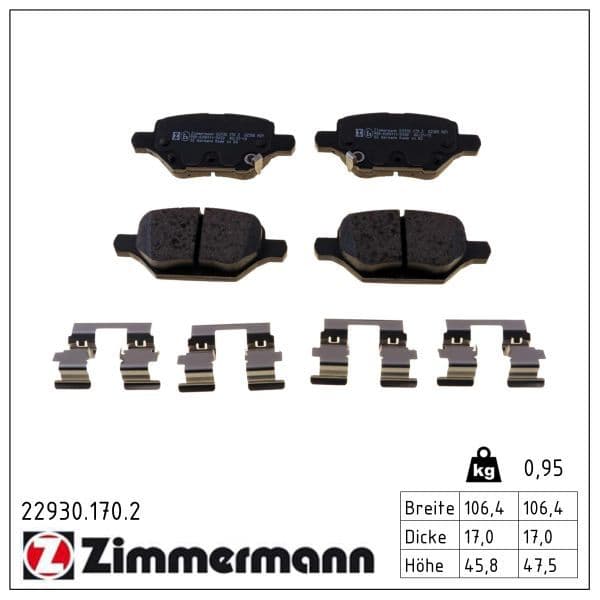 set placute frana,frana disc ZIMMERMANN 22930.170.2