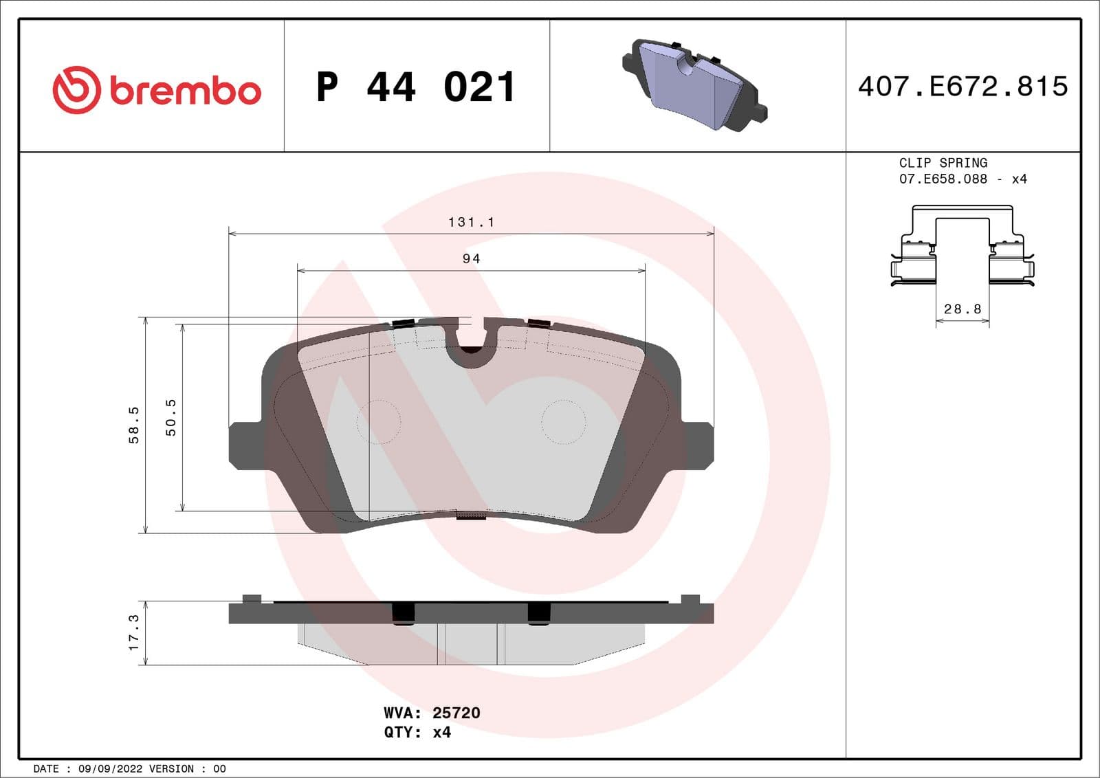 set placute frana,frana disc BREMBO PRIME LINE P 44 021
