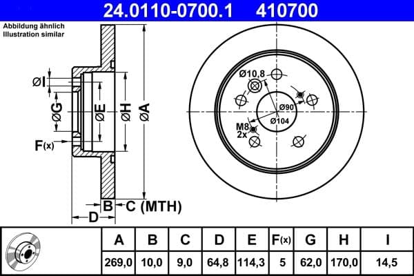 Disc frana ATE 24.0110-0700.1