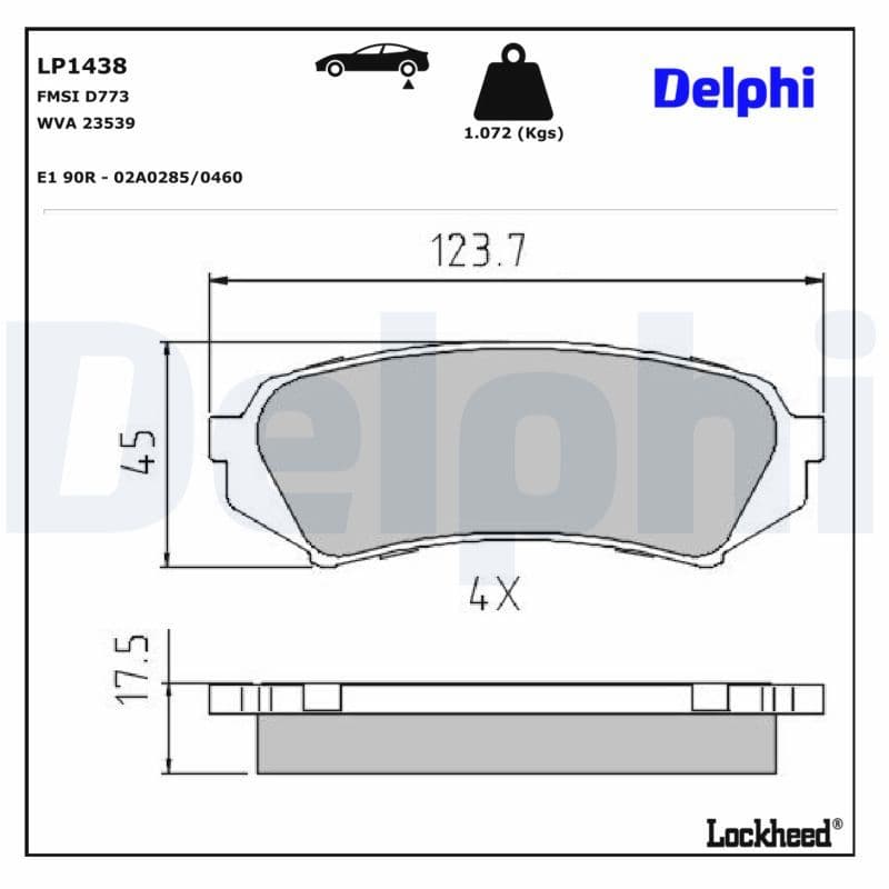set placute frana,frana disc DELPHI LP1438