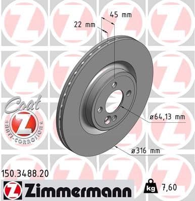 Disc frana ZIMMERMANN COAT Z 150.3488.20