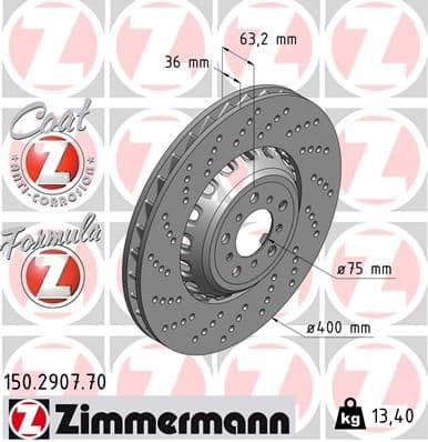 Disc frana ZIMMERMANN FORMULA Z 150.2907.70