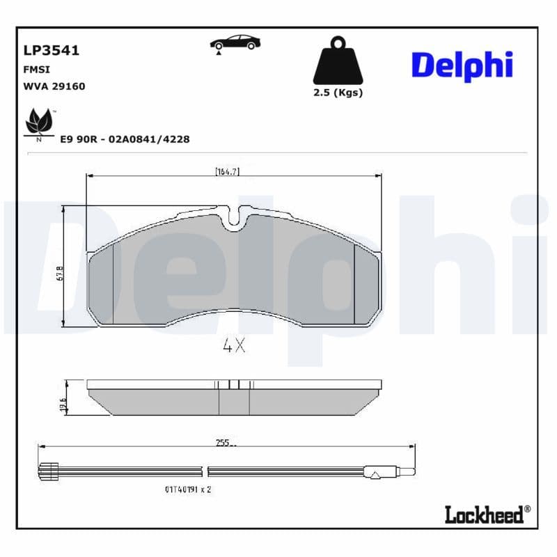set placute frana,frana disc DELPHI LP3541