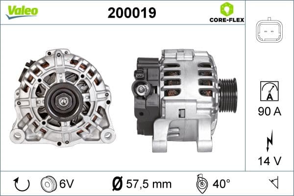 Generator / Alternator VALEO CORE-FLEX 200019