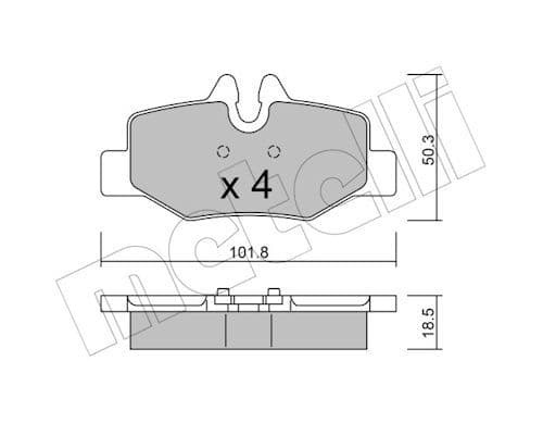 set placute frana,frana disc METELLI 22-0576-0