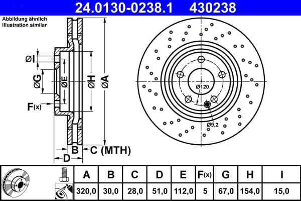 Disc frana ATE 24.0130-0238.1