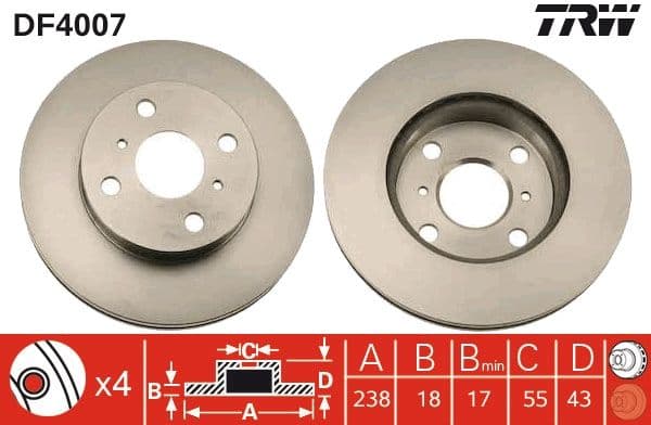 Disc frana TRW DF4007