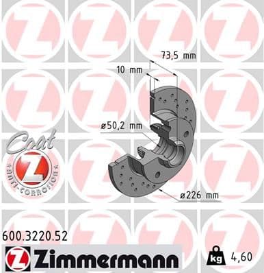 Disc frana ZIMMERMANN 600.3220.52